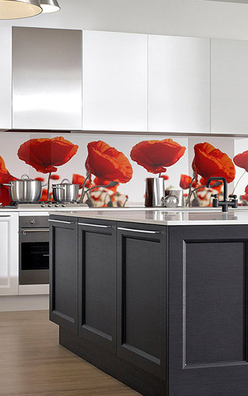 Reînnoiește-ți bucătăria cu autocolant perete Folina: Stil și protecție pentru contrablat