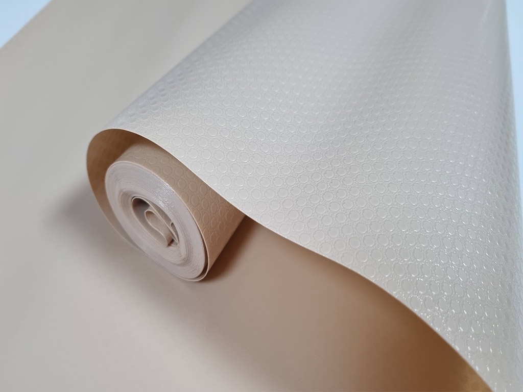 Folie protecţie sertar, EVA  Protective Mat, material impermeabil crem, rolă de 50 cm x 5 metri
