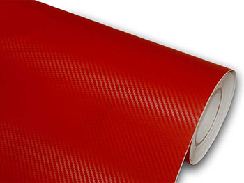 Autocolant roşu carbon 3D, Folina, aspect mat, cu tehnologie de eliminare bule aer, rolă de 152x300 cm