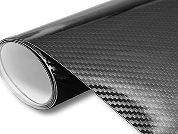Folie carbon 5D negru lucios, material bubblefree, rolă de 152 cm x 18 metri