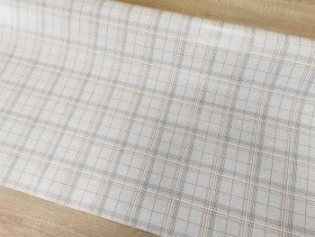 Faţă de masă impermeabilă Quadra beige, d-c-fix, bej cu linii gri, 138x230 cm