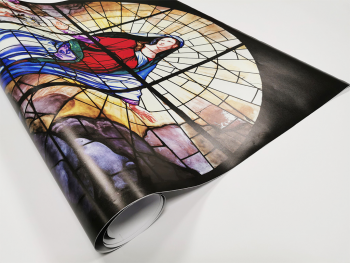 Folie de geam autoadezivă, Folina FGFV01model vitraliu religios,rolă de 100x170 cm