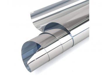Folie protecție solară 75%, Reflectiv SOL101, argintiu metalizat deschis, cu aplicare la interior, rolă de 75x200 cm