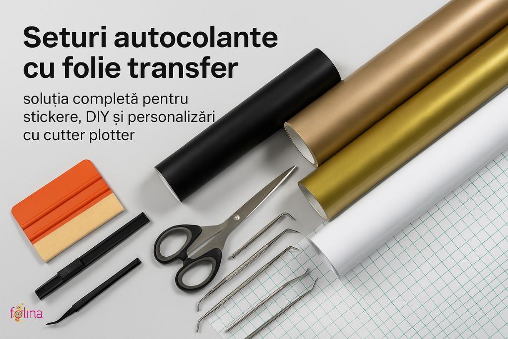 Seturi autocolant, folie transfer și accesorii – soluția completă pentru stickere, DIY și personalizări cu cutter plotter Seturi autocolant, folie transfer și accesorii – soluția completă pentru stickere, DIY și personalizări cu cutter plotter