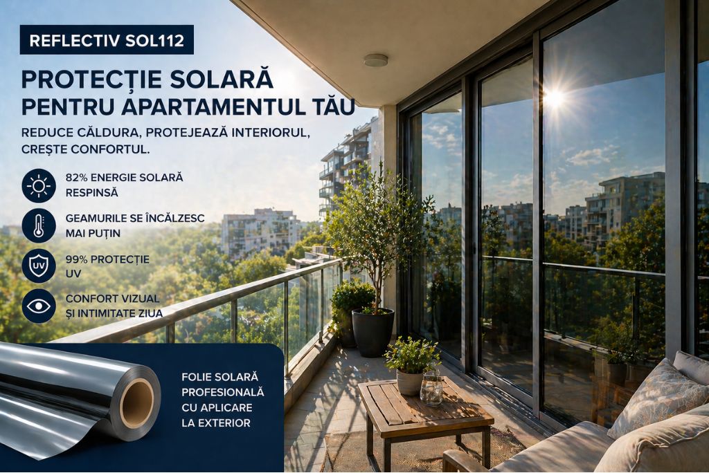 Cum reduci căldura vara cu folia de protecție solară aplicată pe exteriorul geamului