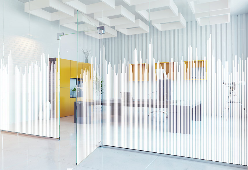  Decorează modern suprafețele de sticlă din clădirile de birouri