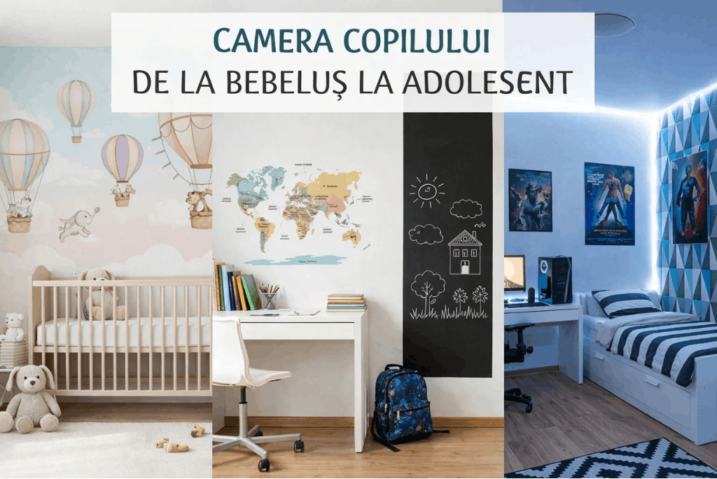 Cum amenajezi camera copilului astfel încât decorul să evolueze odată cu el? Idei DIY de la bebe la adolescent