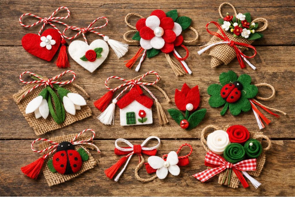 Idei de mărțișoare handmade: cum transformi pâsla colorată, panglicile, sfoara decorativă în cadouri creative