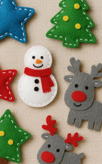 Decorațiuni handmade de Crăciun: idei creative cu pâslă colorată Folina