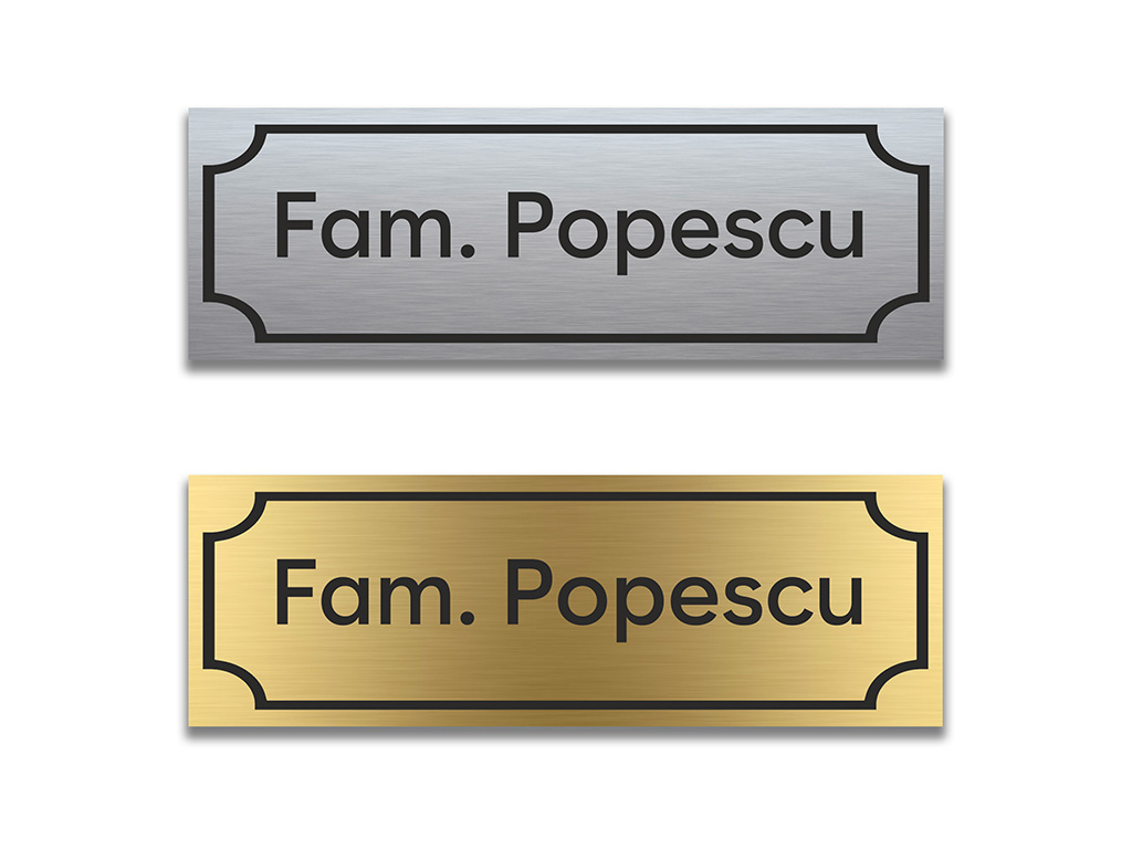 Plăcuță gravată personalizată pentru ușă cu numele dumneavoastră de familie, 15x5 cm