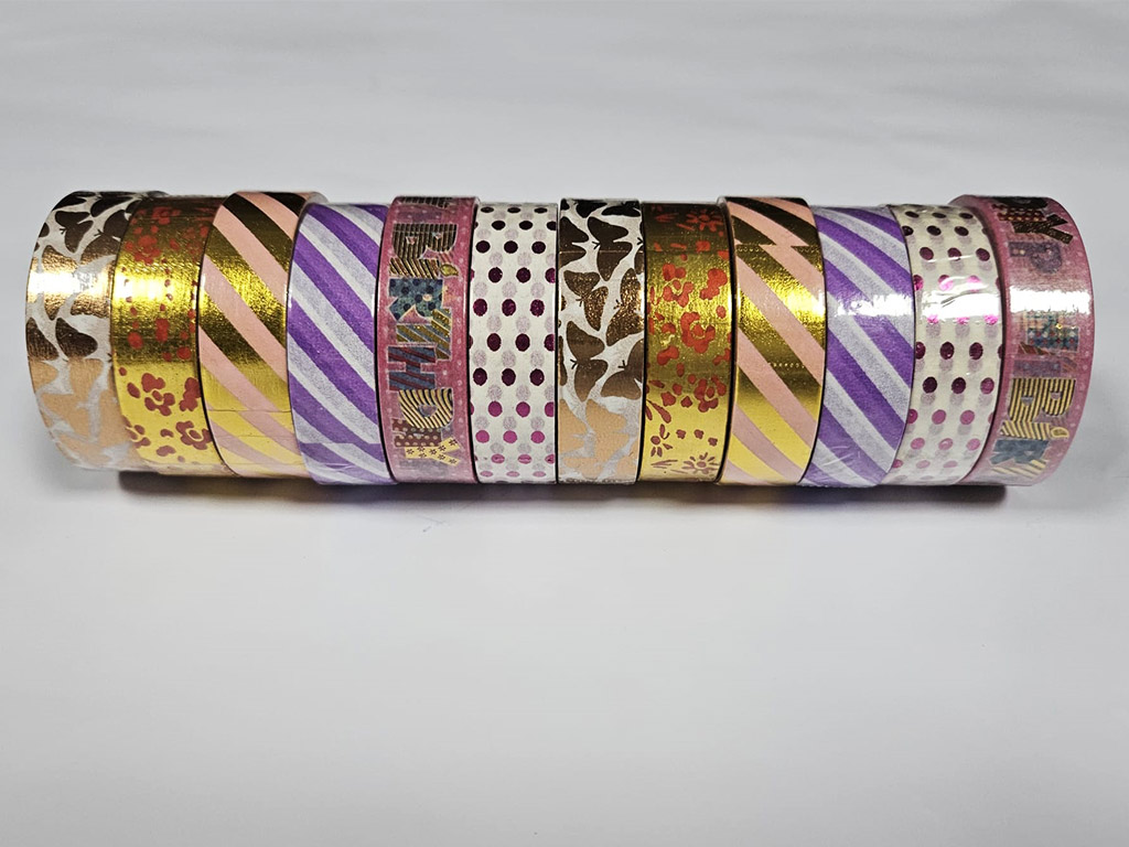 Set 12 role washi tape, benzi adezive decorative, Folina MIX18
