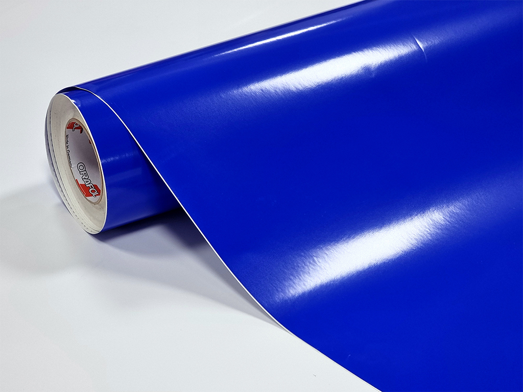 Autocolant albastru lucios Oracal 641G Economy Cal Brilliant Blue 086, lățime 126 cm