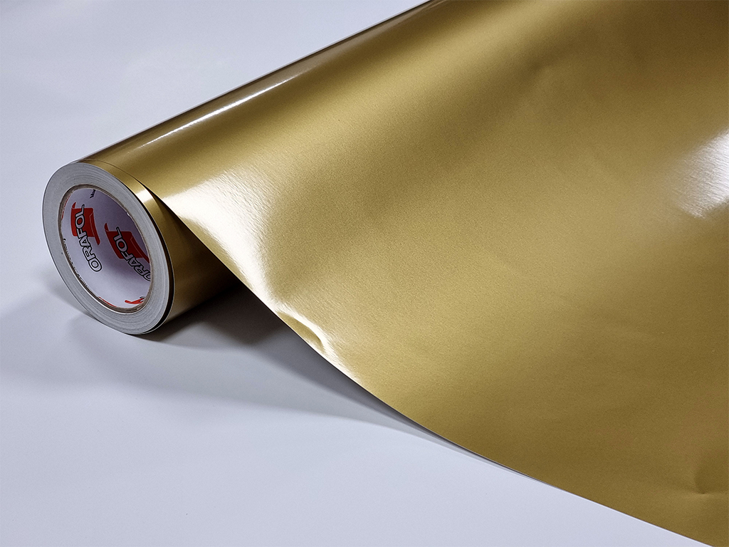 Autocolant auriu lucios Oracal Economy Cal, Gold 641G091, lățime 100 cm