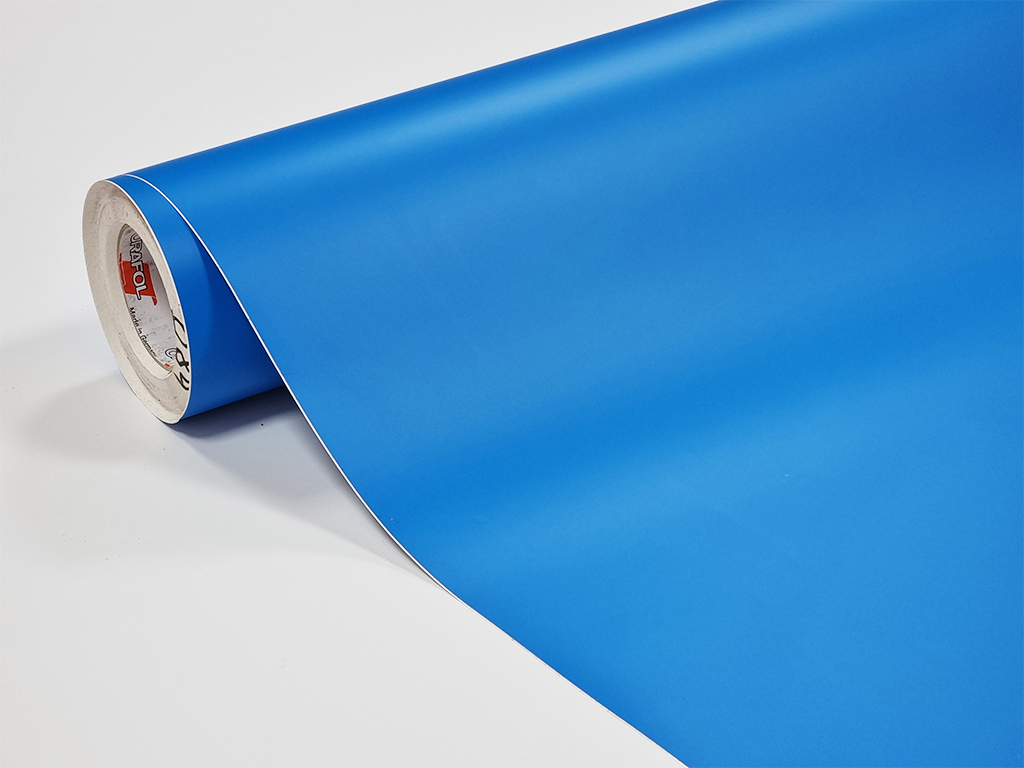 Autocolant albastru mat Oracal Economy Cal, Sky Blue 641M084, 100 cm lățime