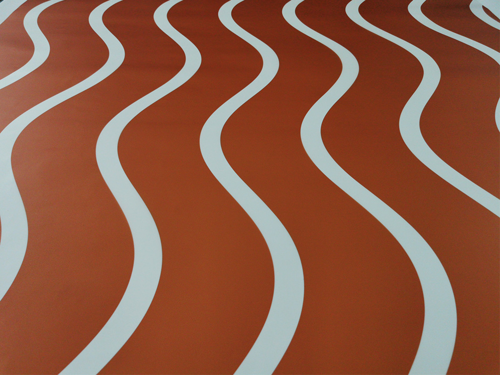 Folie geam autoadezivă Apricot, Folina, oranj cu valuri albe, 120 cm lăţime