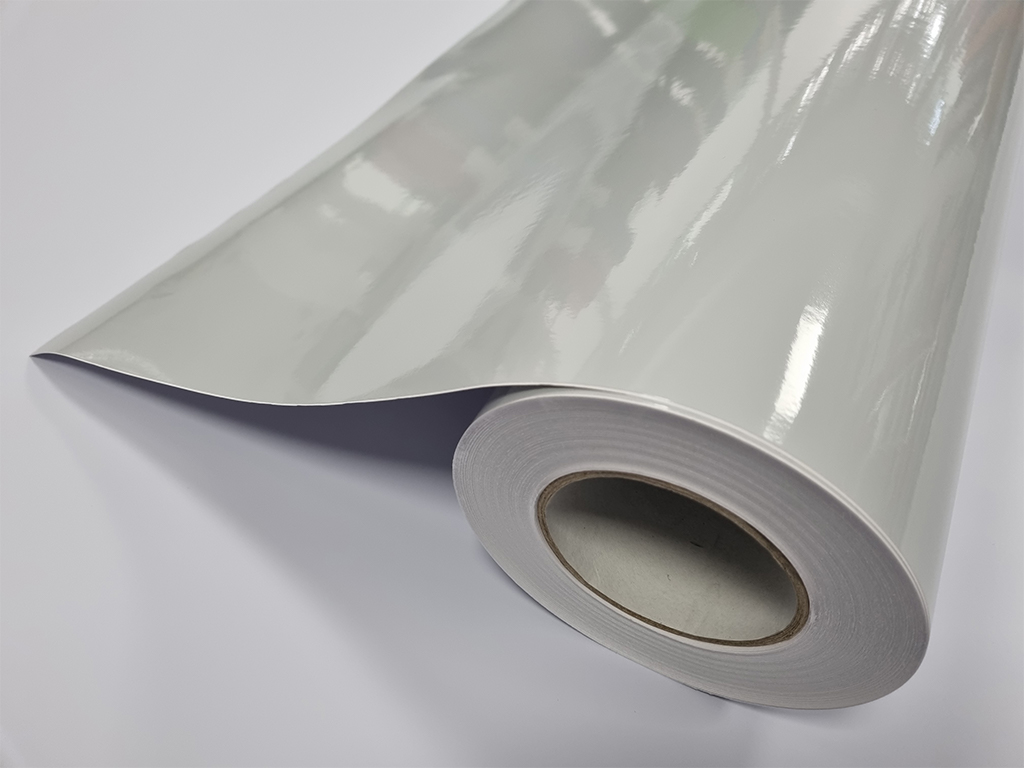 Autocolant gri albicios lucios, Aslan Grey-White 11444K, 122 cm lățime