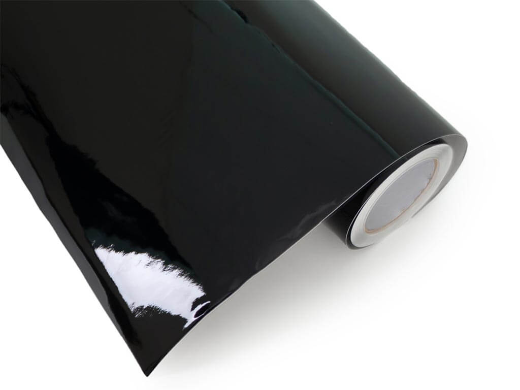 Autocolant negru lucios, Kointec, 100 cm lăţime, racletă de aplicare inclusă la fiecare comandă.
