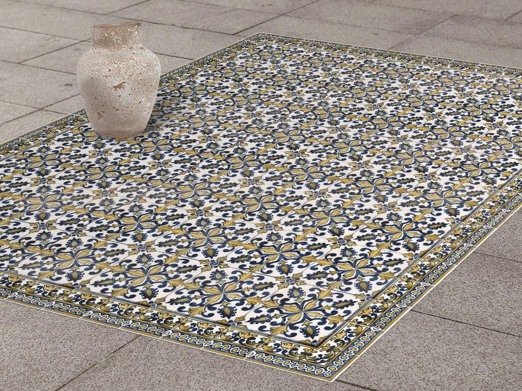 Autocolant-podea-model-floral-galben-3-2750