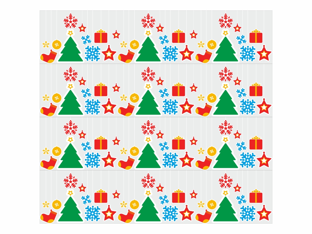 Set 4 borduri decorative Crăciun, multicolor