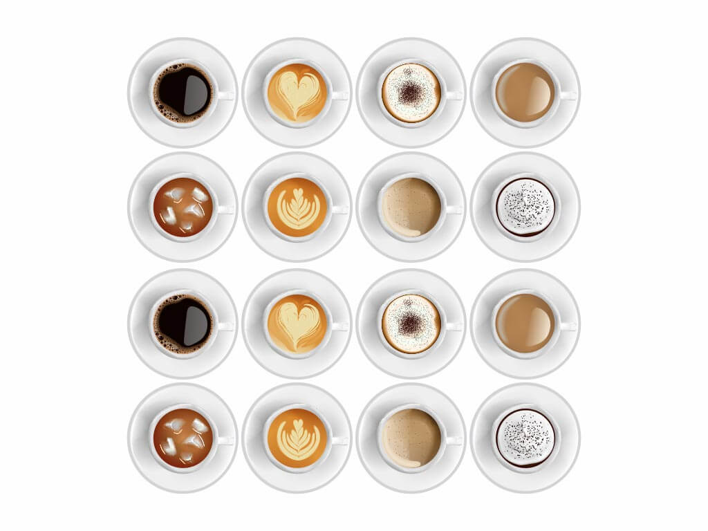 Set 16 stickere bucătărie, Folina, model cești de cafea