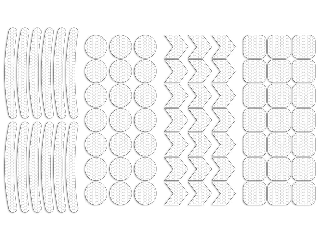 Set 75 stickere reflectorizante Honeycomb pentru îmbunătățirea vizibilității rutiere