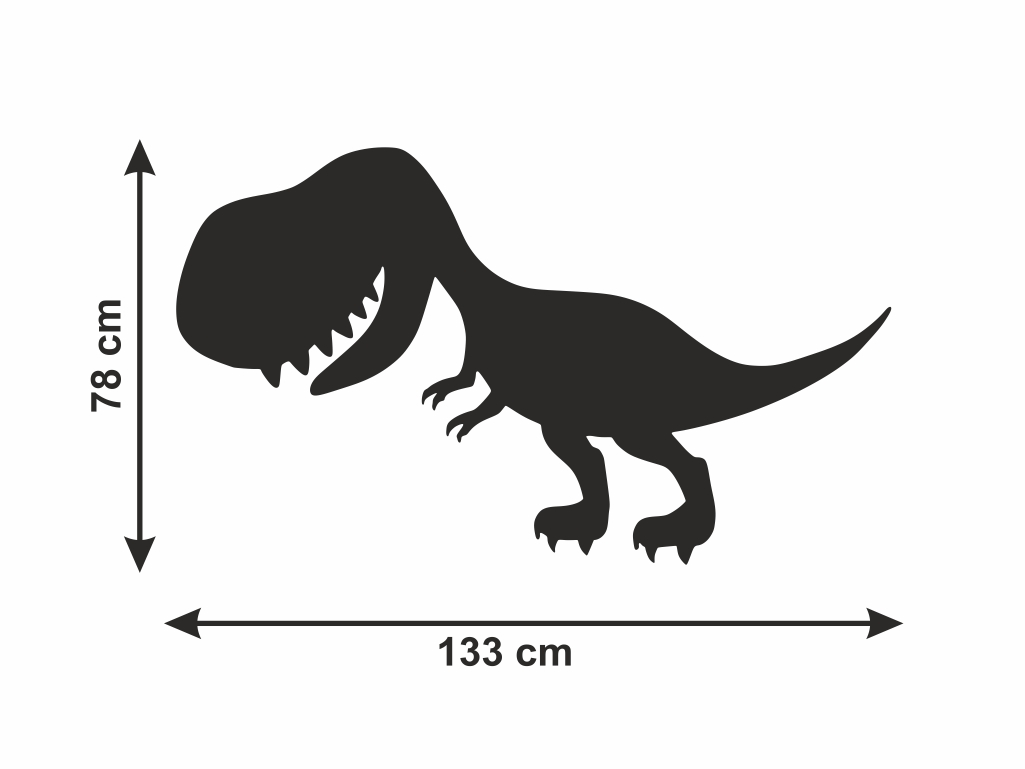 Sticker tip tablă de scris, Folina, model dinozaur, 78x133 cm, racletă de aplicare inclusă.