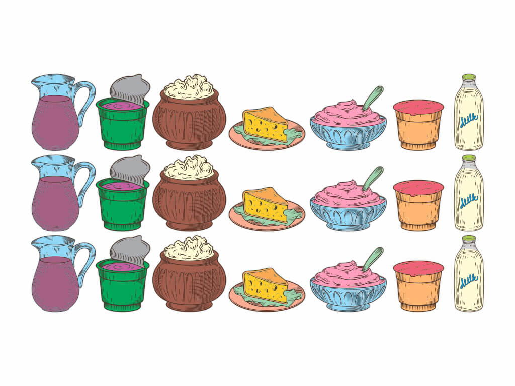 Set 21 stickere faianţă bucătărie, Folina, model vase, multicolor