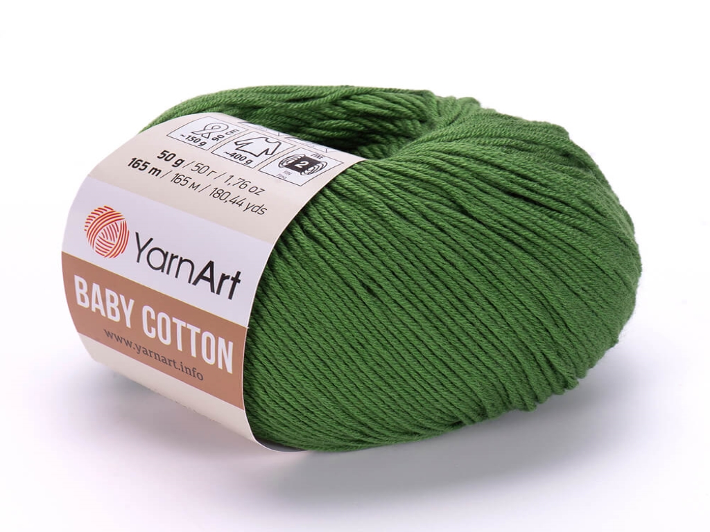 Fir textil Yarn Art Baby Cotton verde 441, pentru tricotat