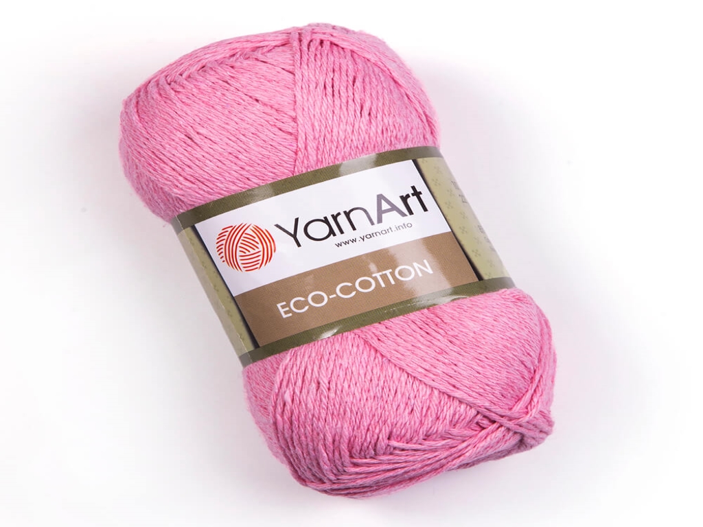 Fir textil Yarn Art Eco Cotton roz 766, pentru tricotat