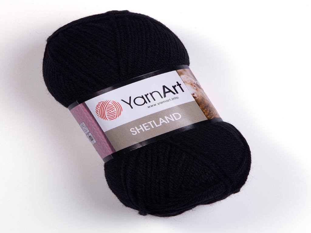 Fir textil Yarn Art Shetland negru 502, pentru tricotat