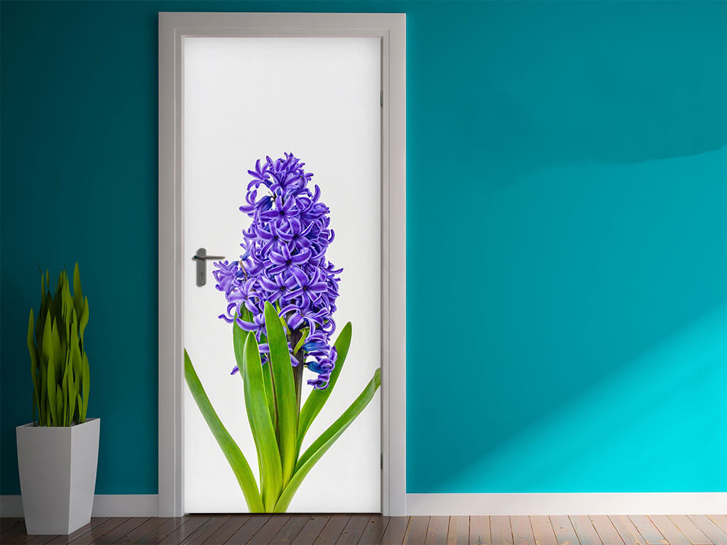 Autocolant usa cu imprimeu Zambila violet, de la Folina, model