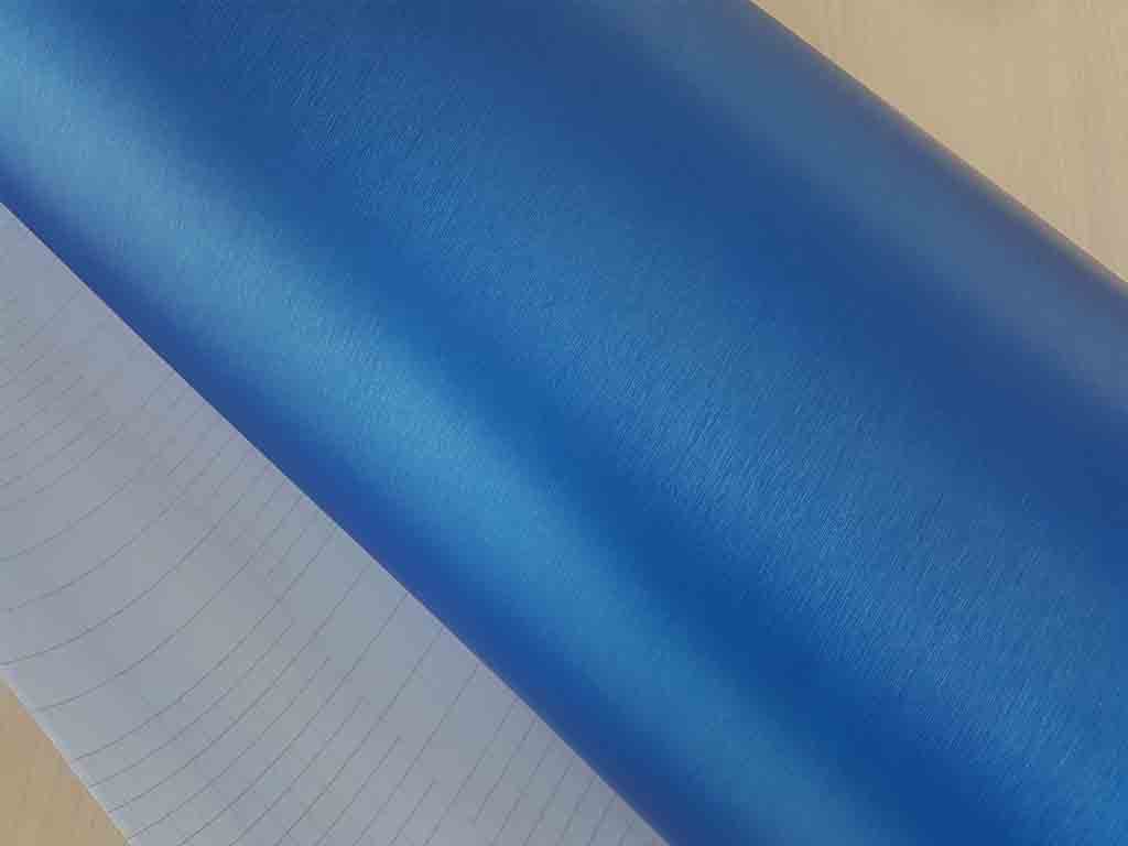 Autocolant cu efect metalic albastru Brushed, Folina, autoadeziv, lățime 152 cm