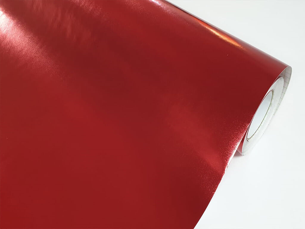 Autocolant roşu, Folina, cu efect metalic, Red Texture, 152 cm lăţime
