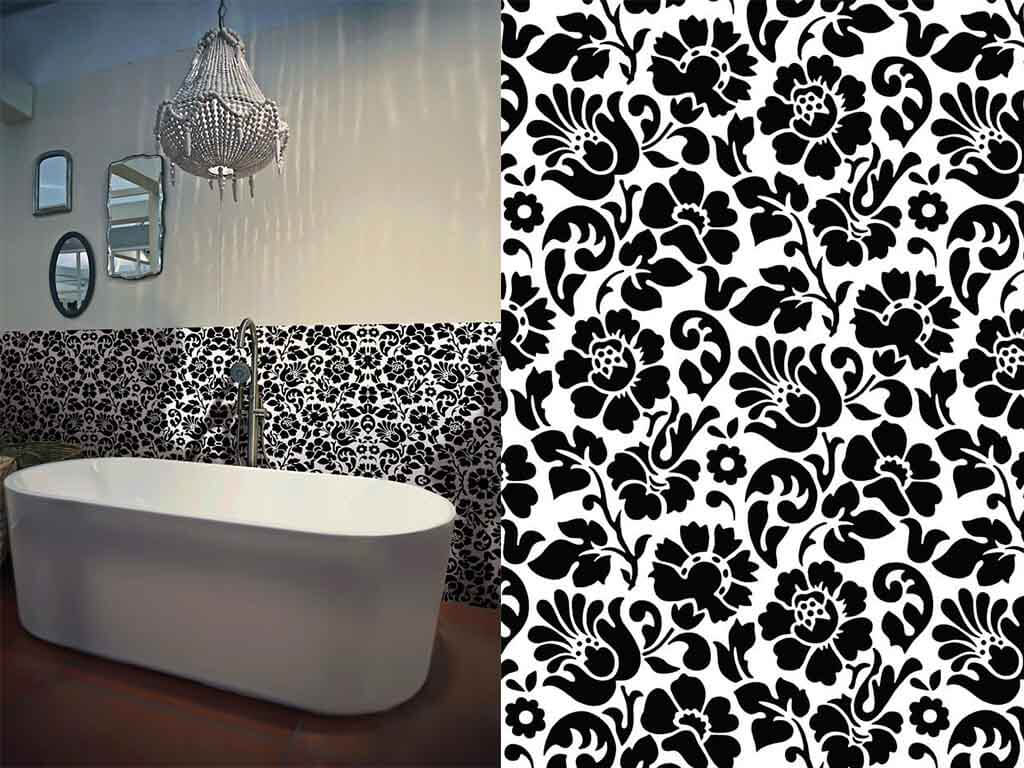 autocolant-decorativ-flori-negre-barock