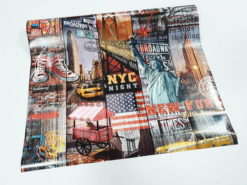 Autocolant decorativ Manhattan, d-c-fix, colaj de imagini, multicolor, 67x200 cm