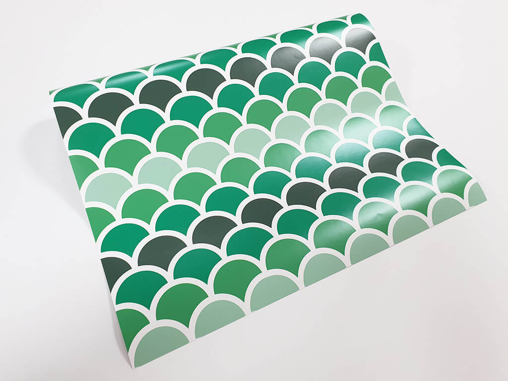Autocolant decorativ, Folina, model geometric verde, 100 cm lăţime 