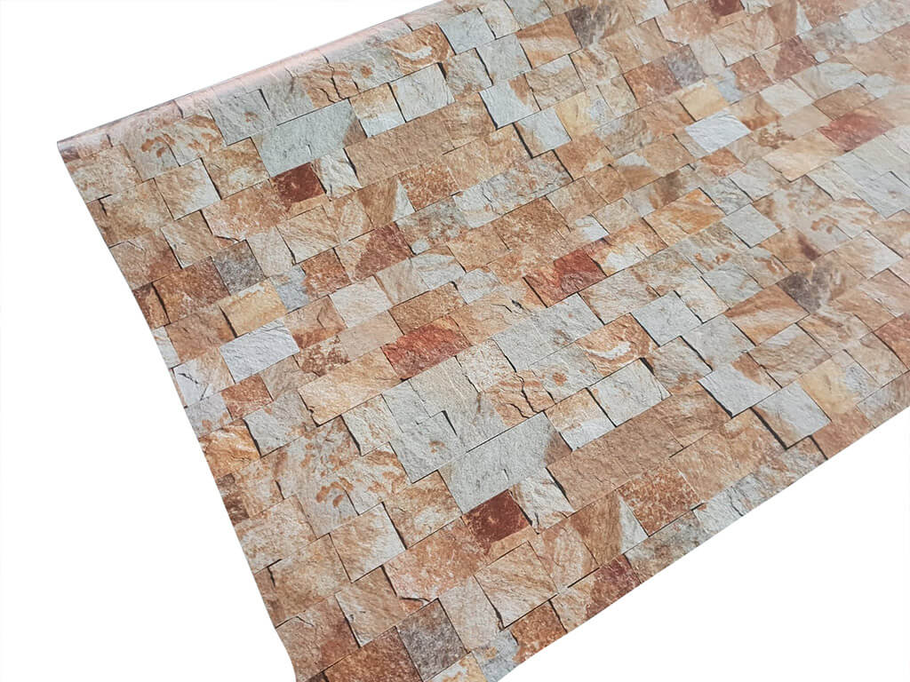 Autocolant perete, Folina, imitaţie piatră bej, 100 cm lăţime