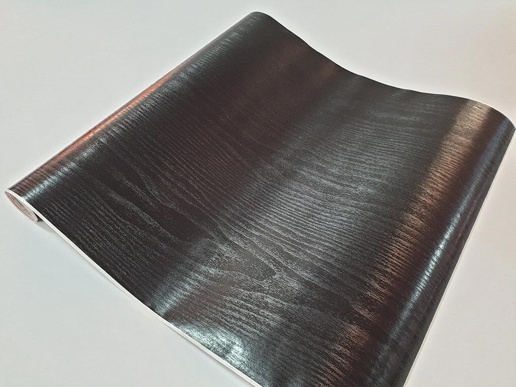 Autocolant mobilă lemn negru lucios, d-c-fix Blackwood, rolă 90x210 cm