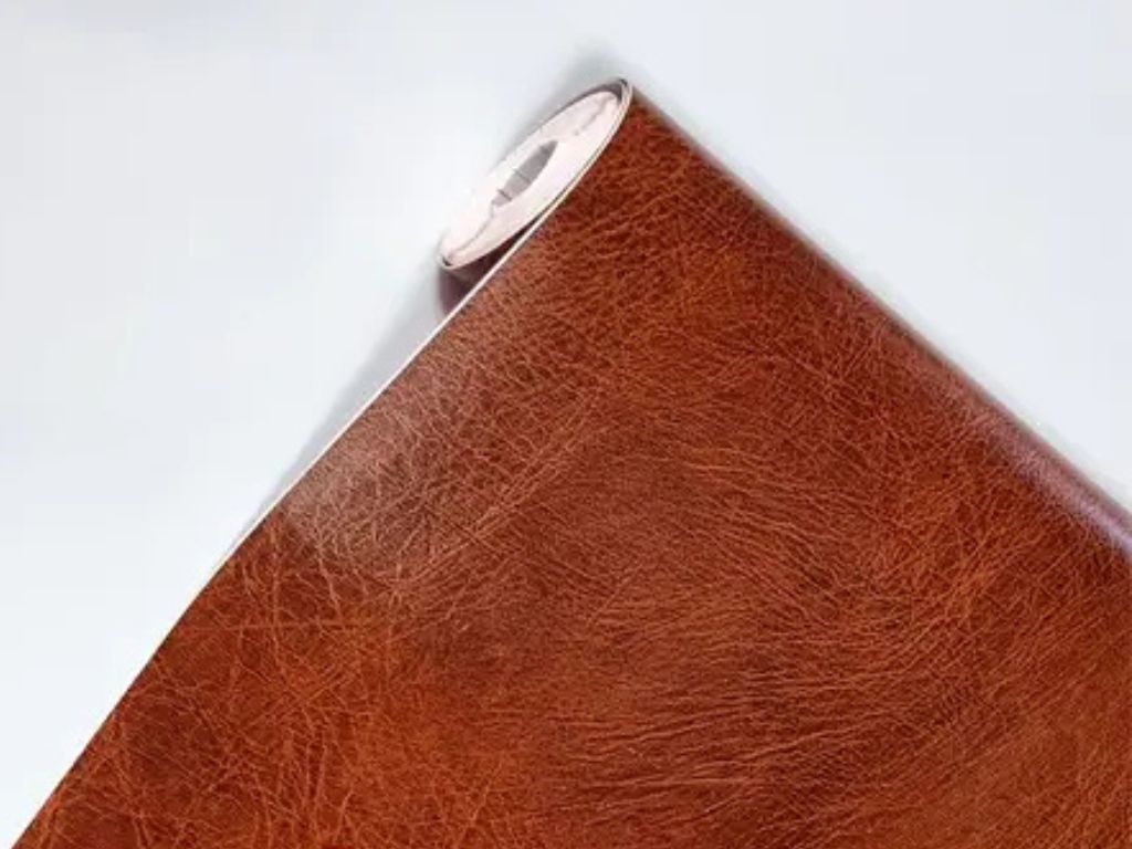 Autocolant decorativ imitaţie piele maro Goldhavanna, d-c-fix, 90 cm lățime