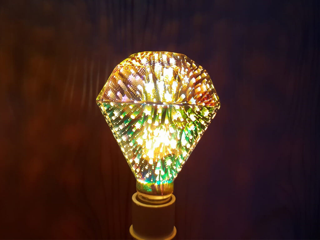 Bec Decorativ 3d Folina Led Multicolor E27 Diamant