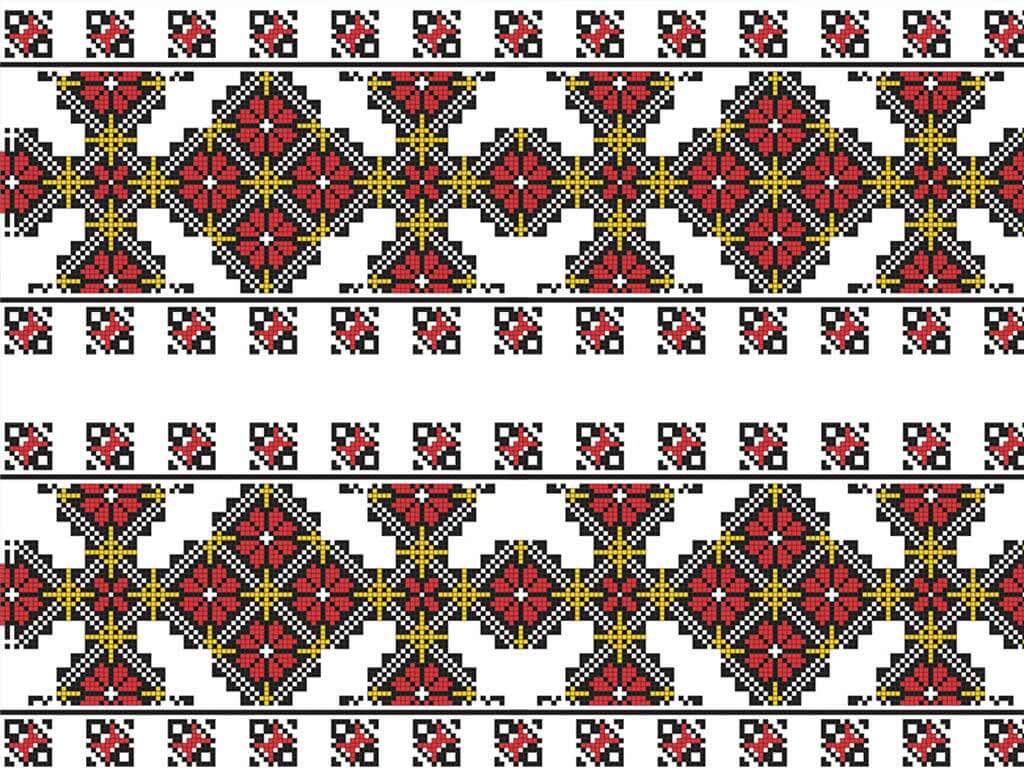 Set 10 borduri decorative autoadezive, cu motive tradiţionale româneşti, Folina 07, 14x100 cm