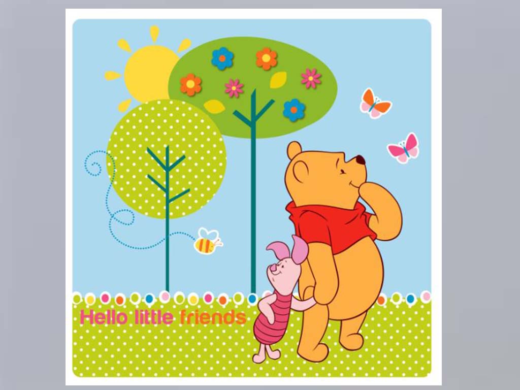 Tablou Winnie the Pooh Little Friends, AGDesign, decorațiune pentru copii, tablou multicolor