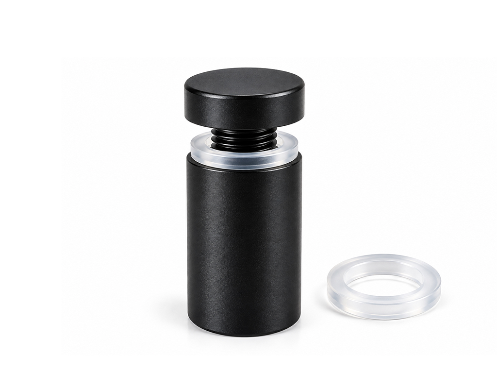 Distanțier semnalistică Folina din inox, negru mat, 12 x 25 mm