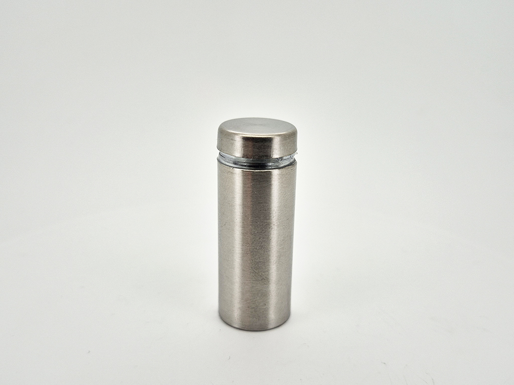Distanţiere semnalistică din inox argintiu, 16 x 35 mm