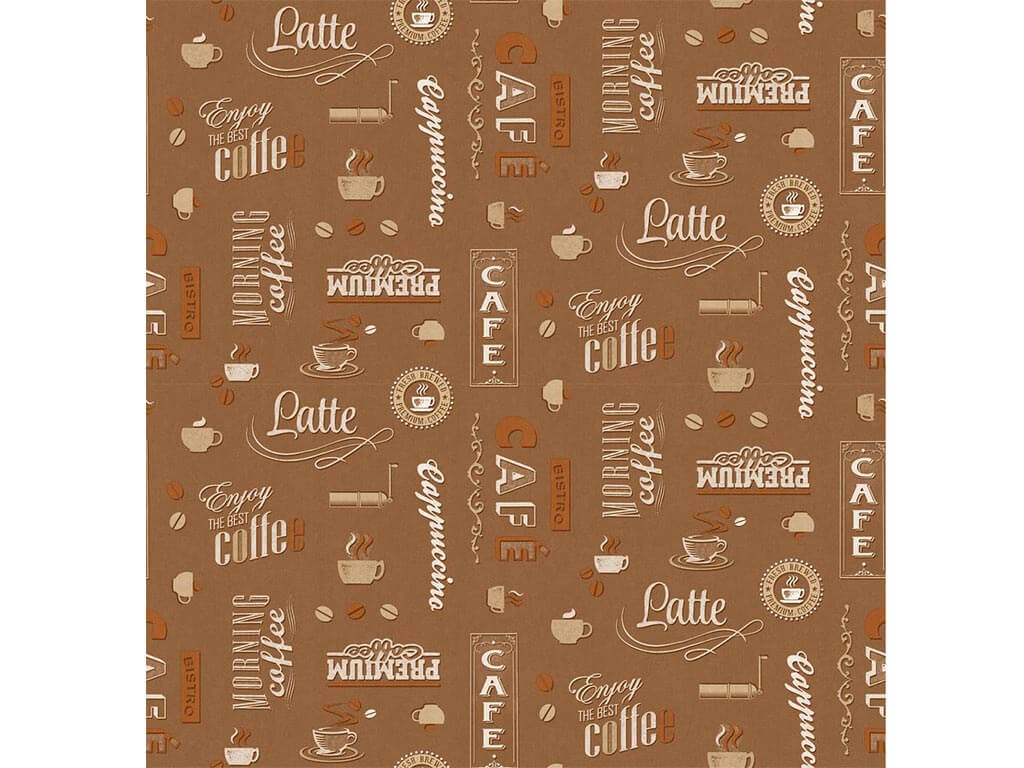 Faţă de masă impermeabilă Coffehouse latte, d-c-fix, maro deschis, 138x170 cm