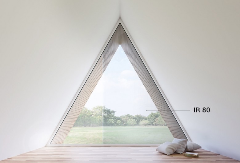 Folie protecție solară ceramică Reflectiv IR 80 – protecție 82%, transparență 80%, aplicare la interior, 75x260 cm