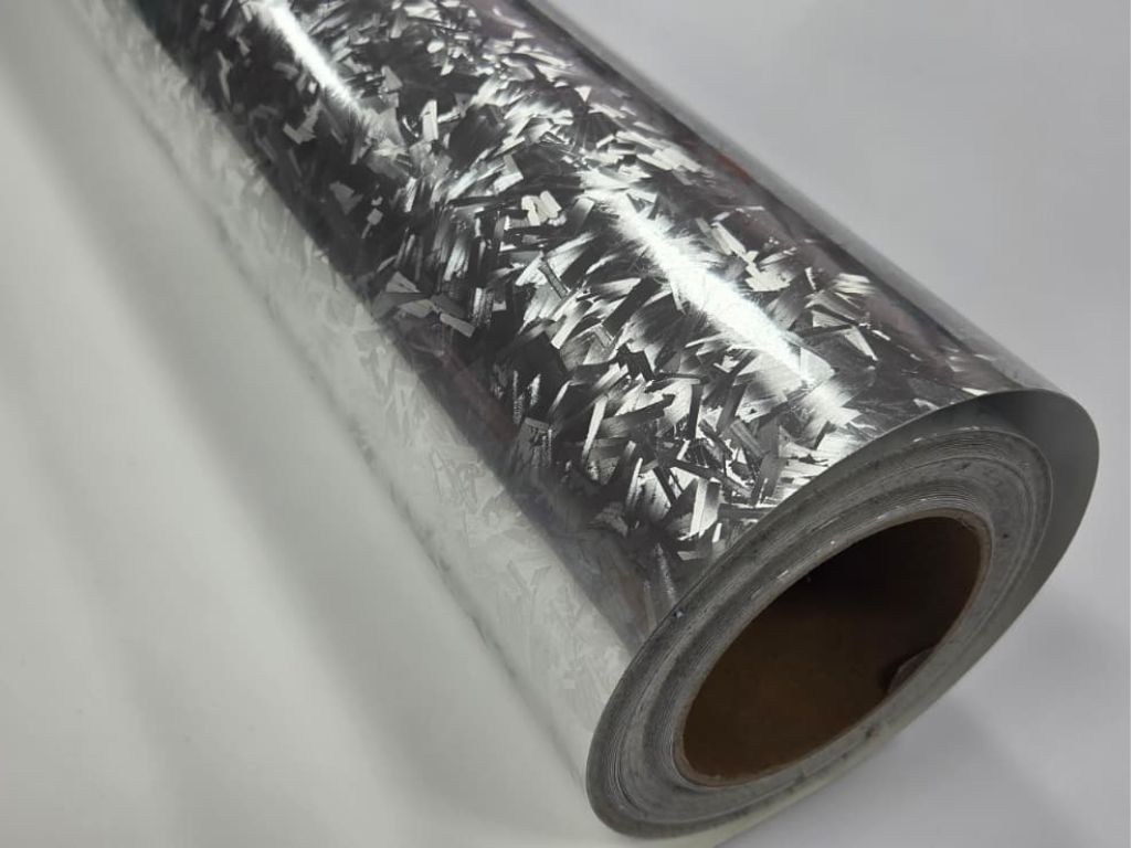 Folie auto carbon forjat argintiu, rolă 75x300 cm