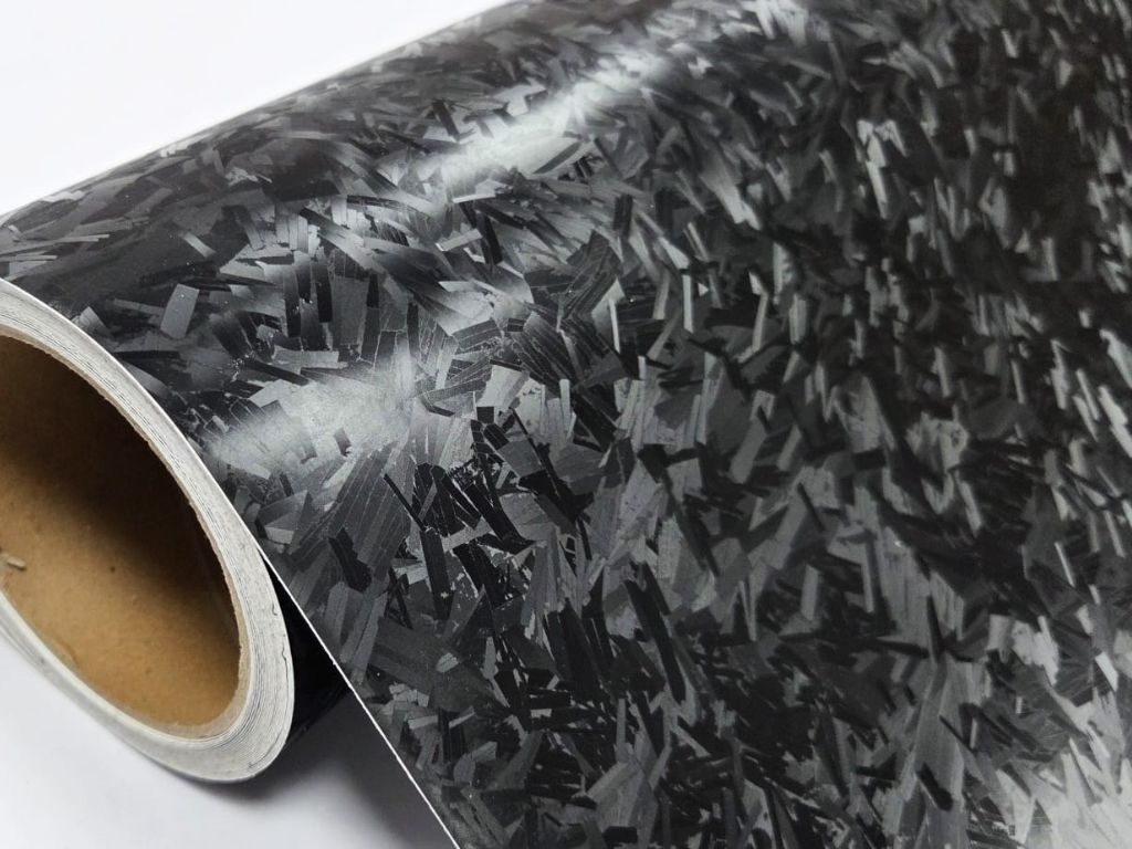 Folie auto carbon forjat negru – rolă 75 x 300 cm