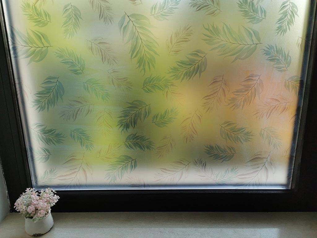 Folie geam autoadezivă, Folina, model crenguţe, pastel, 100 cm lăţime