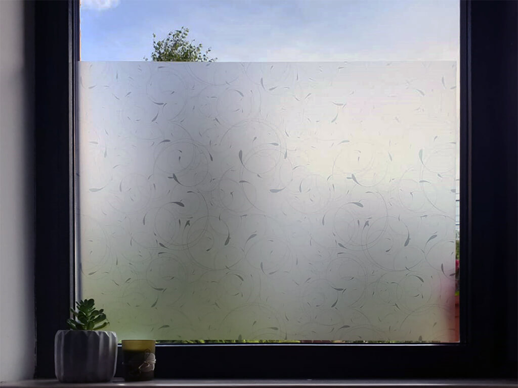 Folie geam autoadezivă Kimberlin, Folina, model abstract gri, 100 cm lăţime